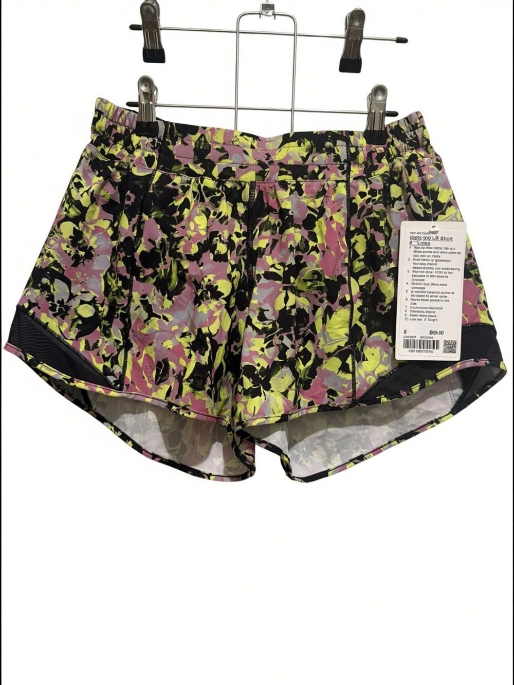 lululemon athletica Women's Floral Print Athletic Shorts - Pink & Lime